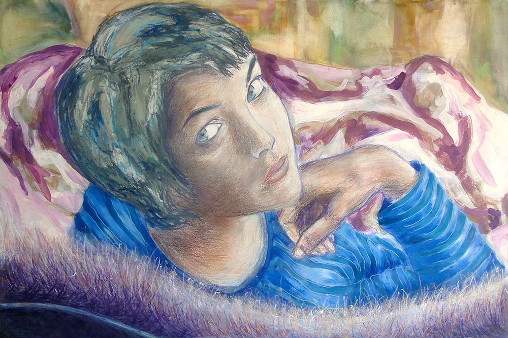 peinture de femme : La tanière d'Elodie
